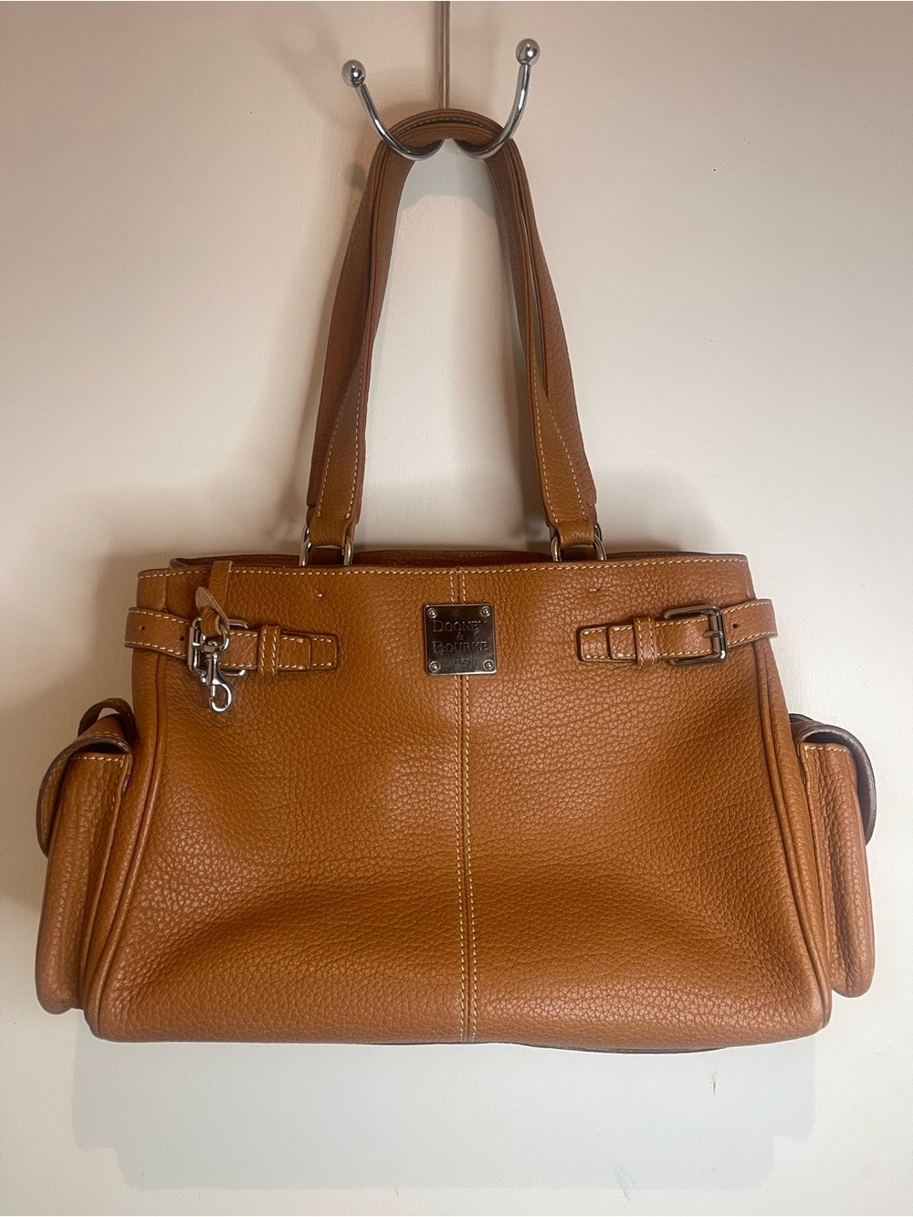 Dooney & Bourke Tan Pebbled Leather Shoulder Bag